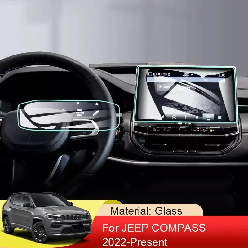 For JEEP COMPASS 2022-Present Car GPS Navigation Screen Protect Tempered Film Dashboard Display TPU Sticker Auto Accessories