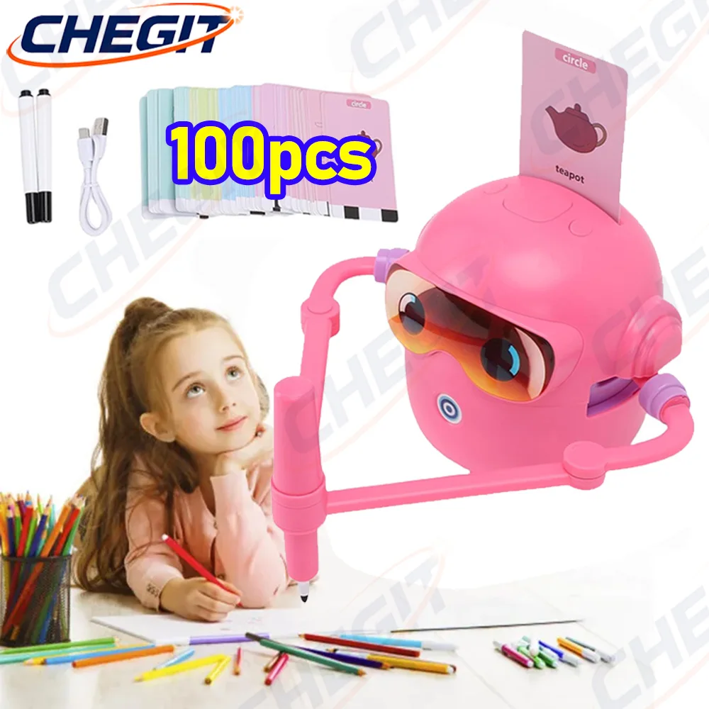 

Новый детский робот для рисования, интерактивный образовательный робот для автоматического рисования с 100 карточками для мальчиков и девочек, дошкольного обучения