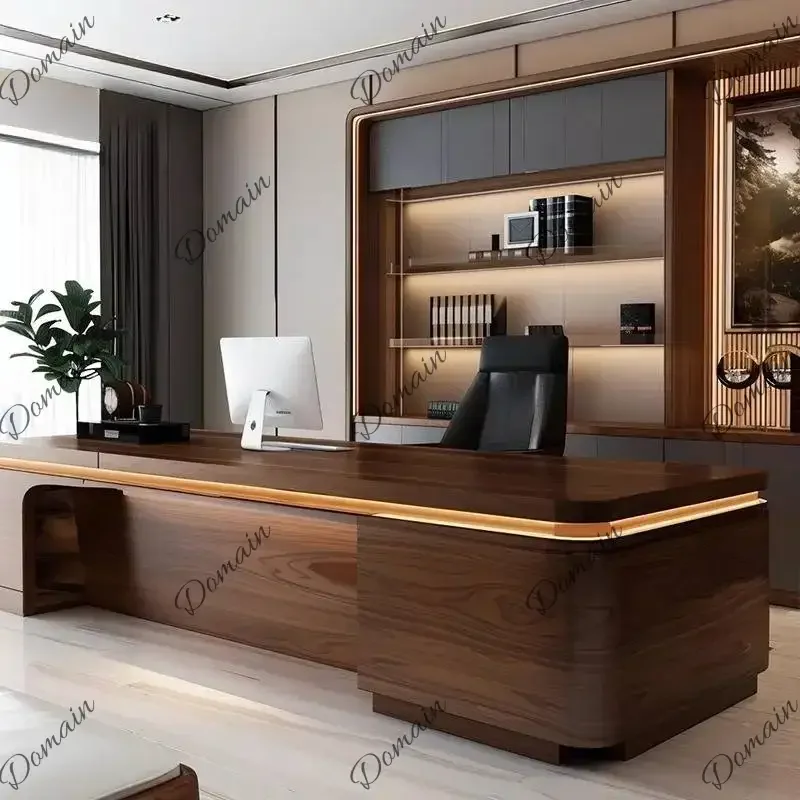 VFR Wood Brown Executive Office Desk Modern Cheap Luxury Drawers Executive Office Desk Cheap Study Tisch Small Spaces Furniture