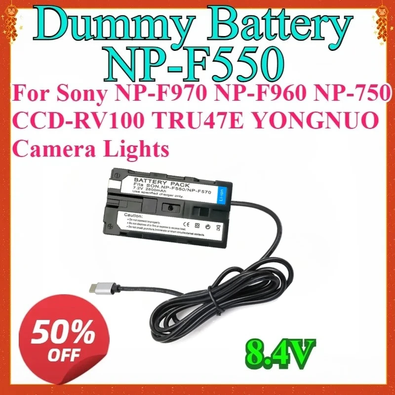 

New Dummy Battery For NP-F550 NP-F330 NP F550 NP F330 for Sony NP-F970 NP-F960 NP-750 CCD-RV100 TRU47E YONGNUO Camera Lights