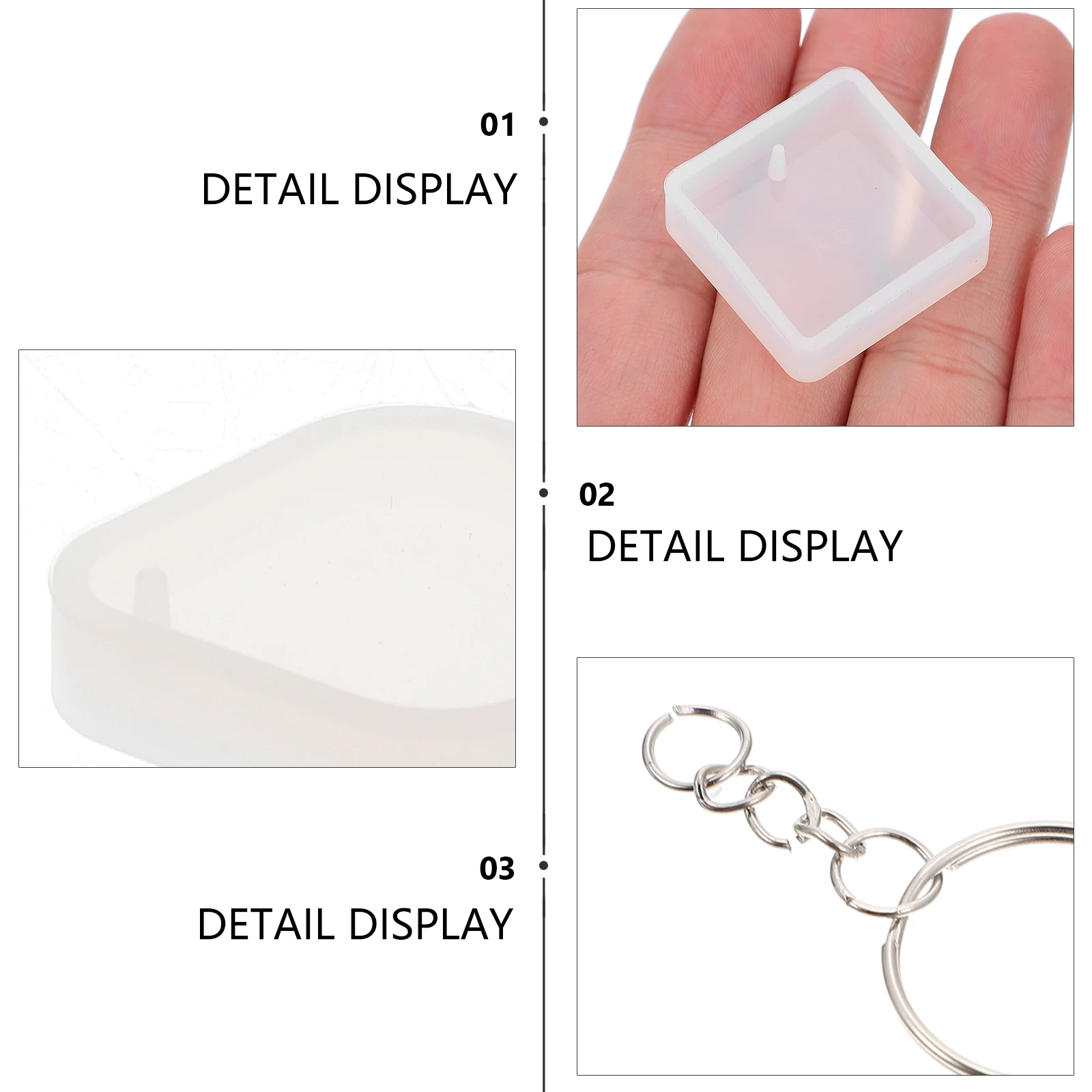 

10 set 10 Sets Keychain Pendant Mold Silicone Glue Drip Molds Epoxy Resin Geometric Shape DIY Jewelry Making Accessories