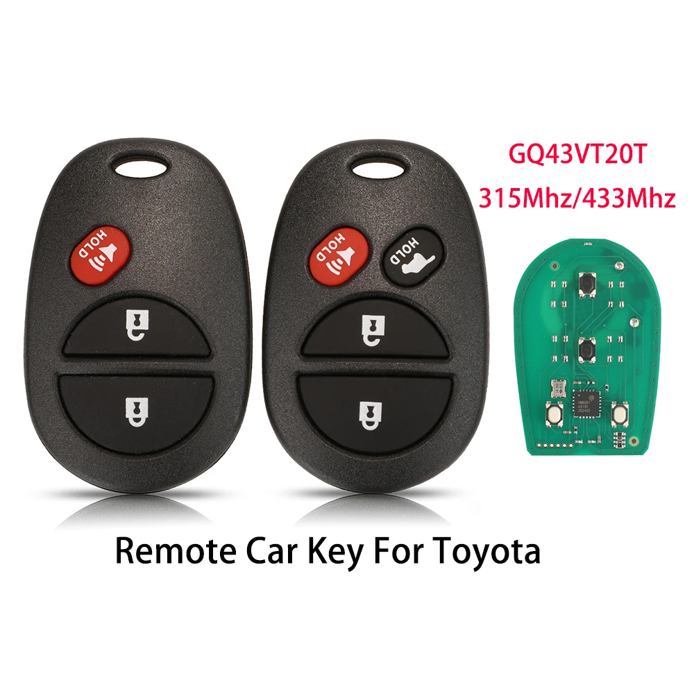 

Jingyuqin GQ43VT20T 315 МГц/433 МГц 3/4 кнопки для Toyota Tacoma Tundra Highlander Sequoia Sienna 2008-2012 умный дистанционный ключ от автомобиля