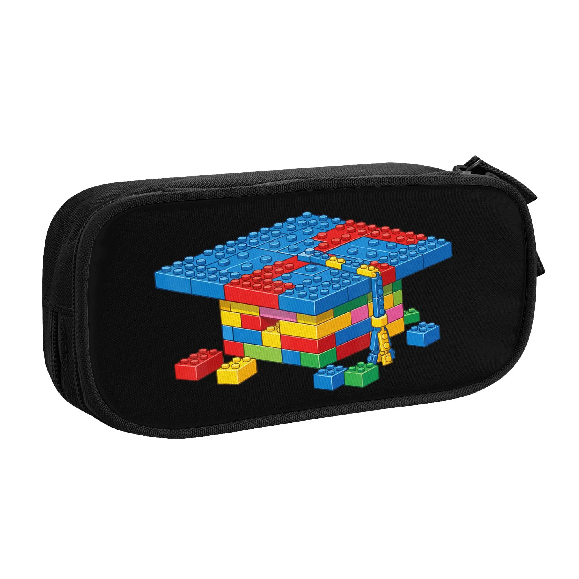 

Large Capacity Bags for Child Cartoon Brick Builder Blocks Graduating Graduate Happy Graduation School Pencil Bag
