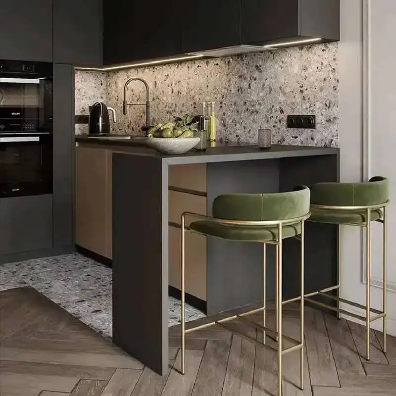 Stools Kitchen Bar Chairs Island Luxury High Nordic Modern Simple Backrest Aesthetic Standing Sgabello Cucina Kitchen Furniture view 2
