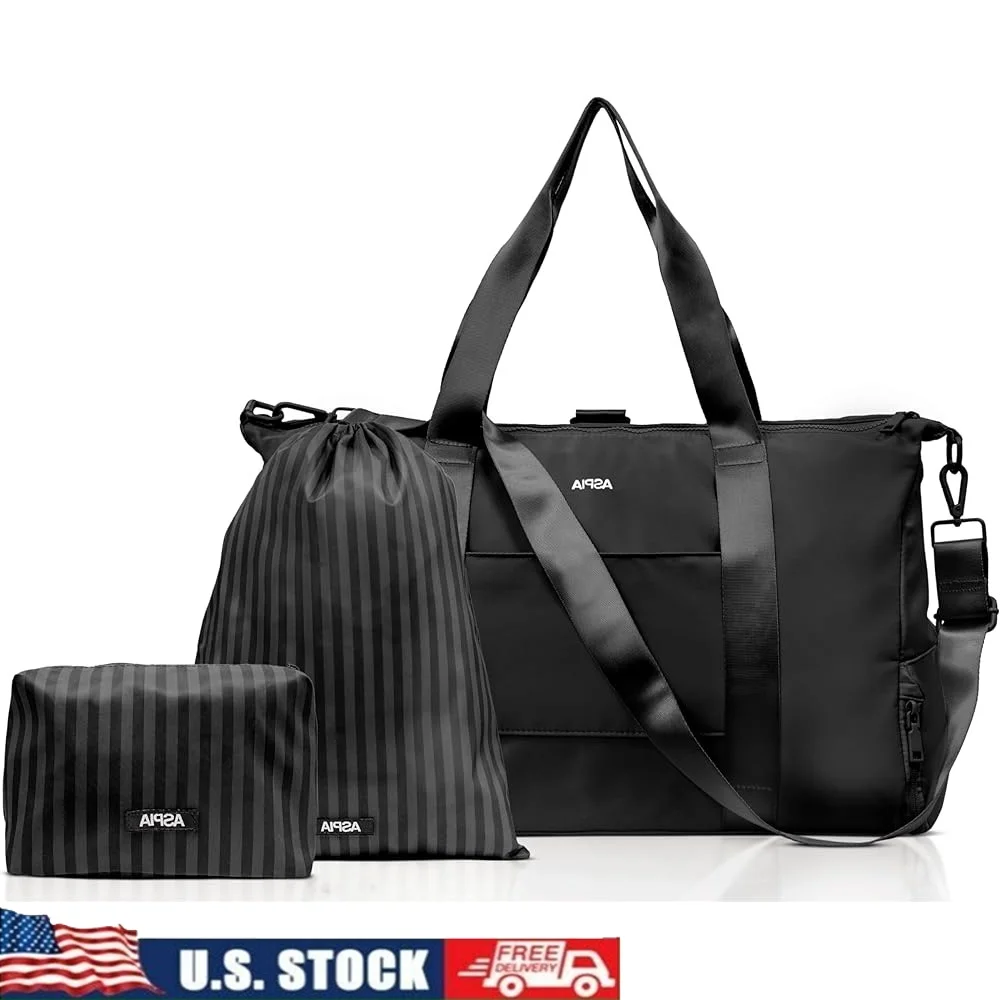 

3-in-1 Gym Bag Women Duffle with Laptop Compartment Yoga Mat Holder Shoe Storage Travel Bag Backpack Tote Multi-functional