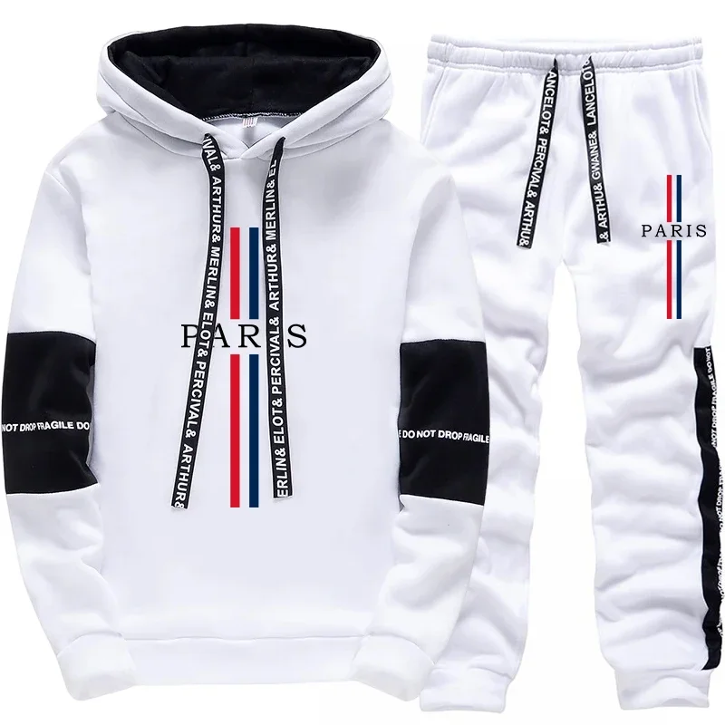 Modischer Streetwear-Hoodie für Herren, hochwertige Kapuzen-Langarm-Pullover-Jogginghose, ganzjährig, täglich, lässig, Sport-Sweatshirts
