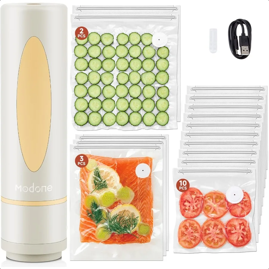 

Vacuum Sealer Food Saver Vacuum Sealer hine Compact Handheld Vacuum Sealers with 15 Reusable Vacuum Seal Bags for Freshn Preser