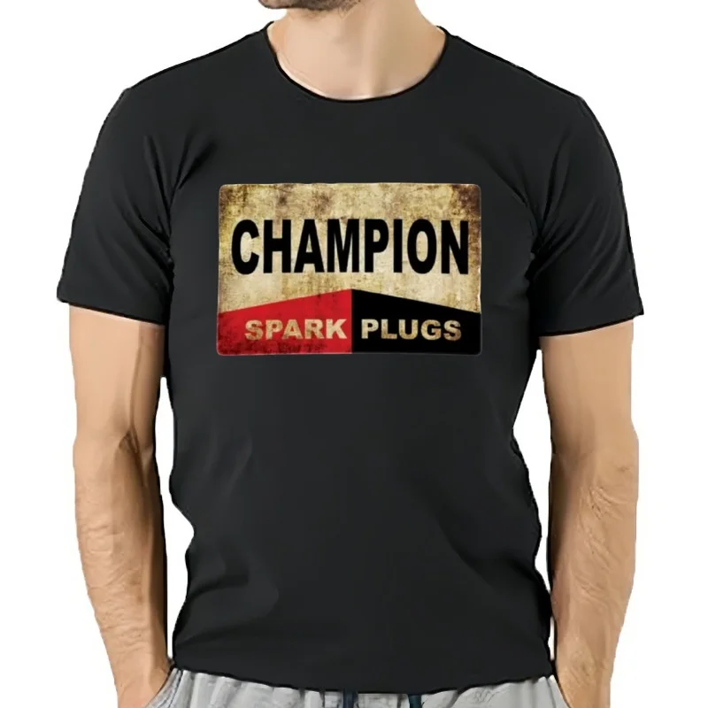 Camisetas gráficas de rapero para hombre, playeras con estampado de bujías de campeón
