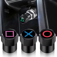 4Pcs Car Wheel Tire Valve Caps Game Button Symbol Tire Wheel Stem Air Valve Dust Cap Cover Aluminum Tire Valve Caps Car Styling