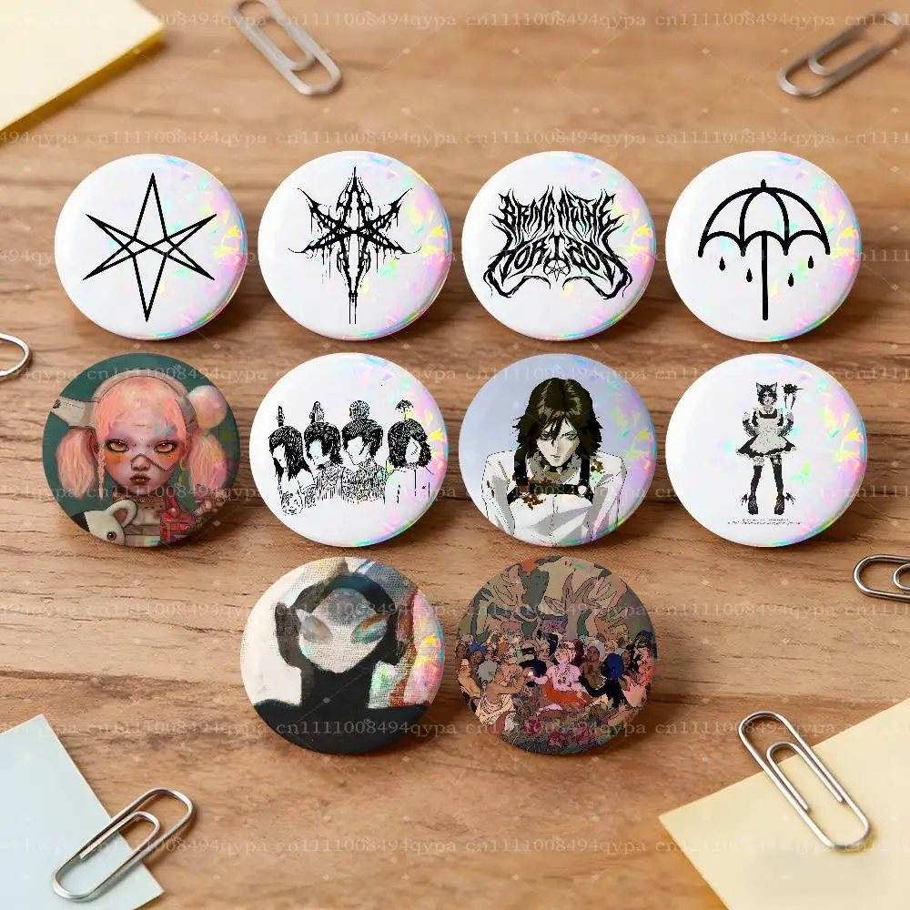 B-Bring Me The Horizon BMTH  Button Pin Badges Decoration Gifts Merch Party Supplies Button for Accessories Art DIY Crafts Decor