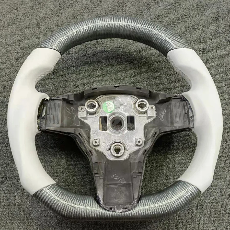 Carbon Fiber Leather Steering Wheel Suitable For Tesla Model 3 2016 2017 2018 2019 2020 2021 2022