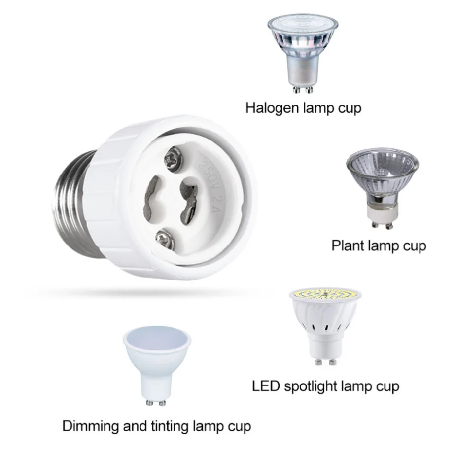 Adaptateur de douille d\'ampoule LED, interface standard, matériau arrang, adapté à la lampe halogène de tasse de plante LED, INDA à GU10