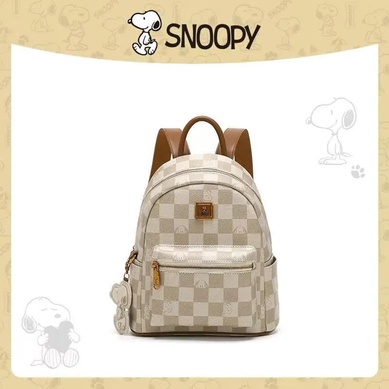 New Snoopy Genuine Chess Board Backpack, Fashionable High-end Simple and Large-capacity Travel Backpack, High-value Cartoon Gift