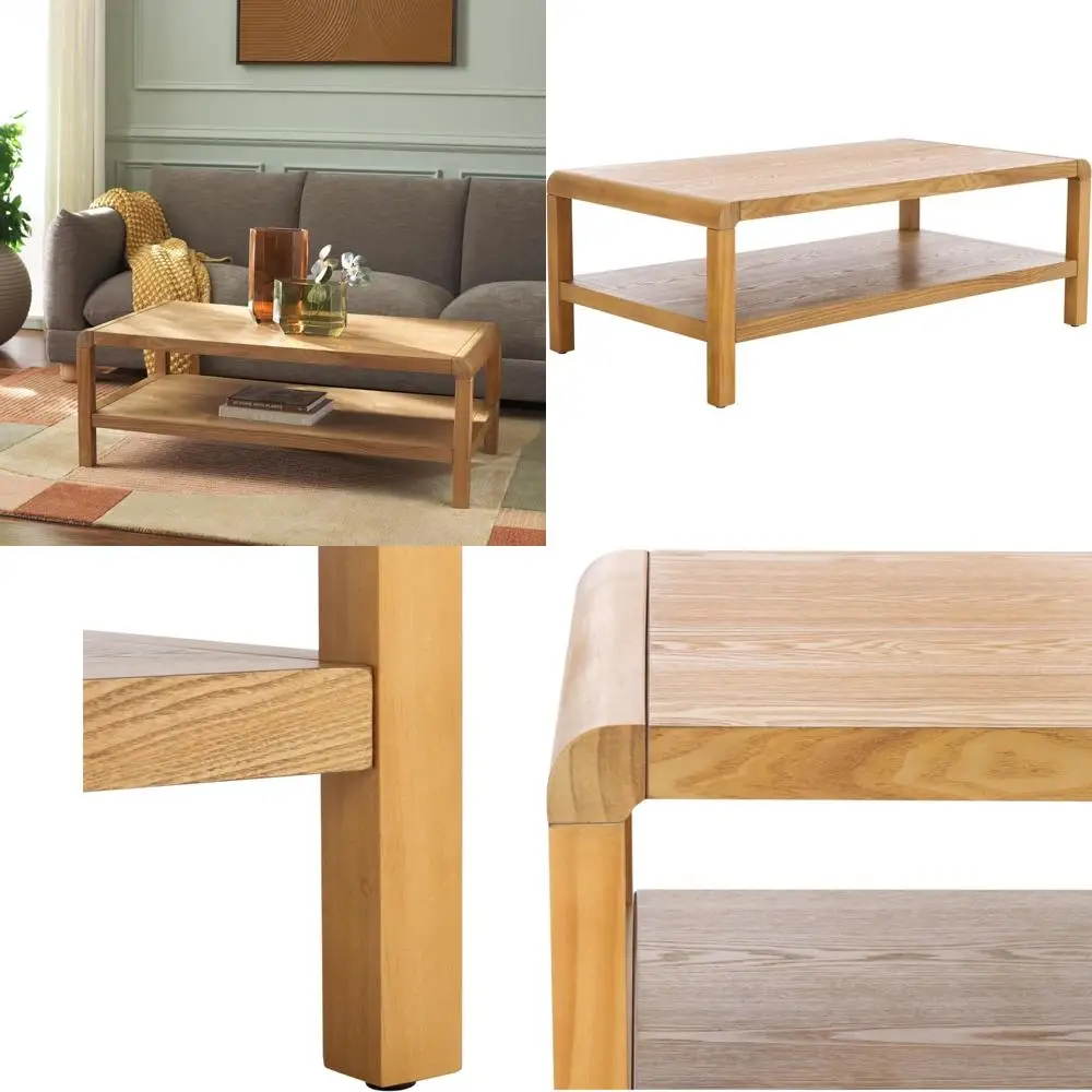 Natural Brown 1-Shelf Omara Coffee Table Home Collection