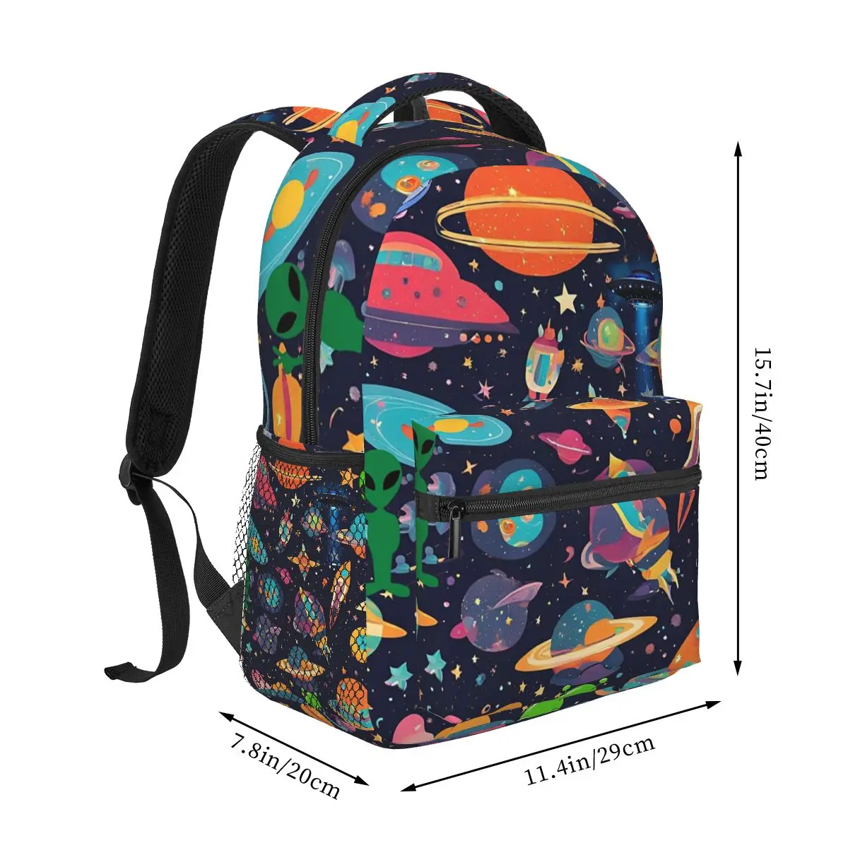 Colour Alien Rocket Spaceship Backpack Hot Sale Daypack Large Capacity Boys Girls BookBag School Bag Shoulder Bags for Men Women