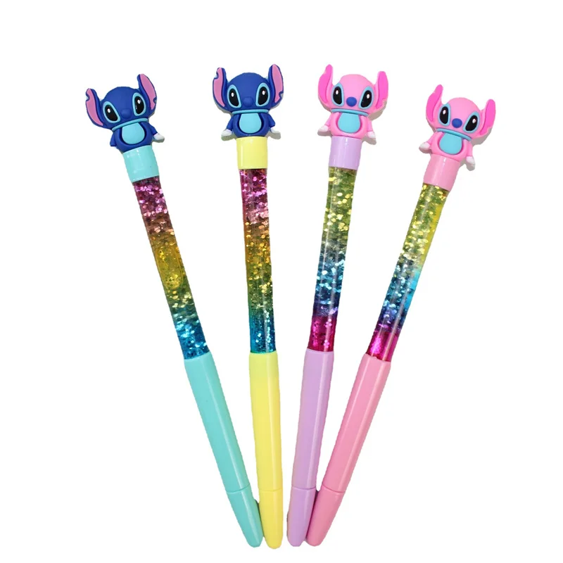 Creative Stitch Cartoon Pen Magic Colorful Flowing Sand Fairy Pen Black Core Neutral Pen Student Writing Stationery Randomly One