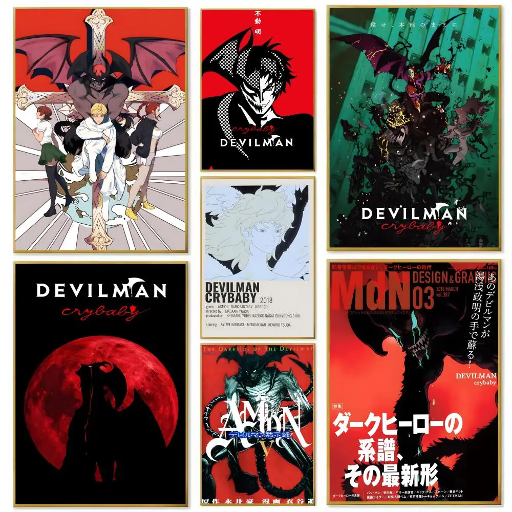 Anime D-Devilman Crybaby Poster, Papierdruck, Zuhause, Wohnzimmer, Schlafzimmer, Eingang, Bar, Café, Kunst, Malerei, Dekoration