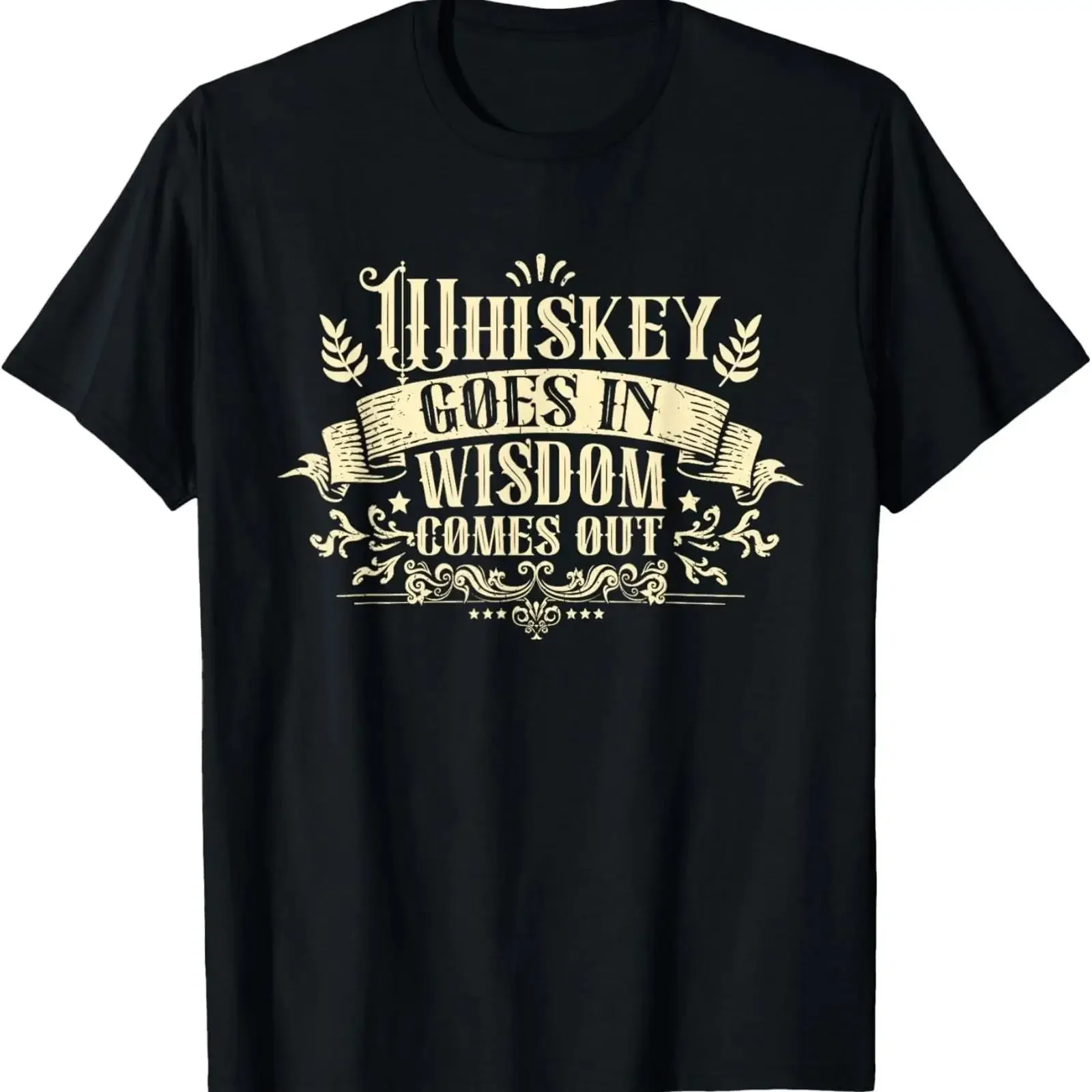 Whiskey Goes in Wisdom Comes Out Drinker Drinking Whisky T Shirt Image 1 of 4 vintage Washed Unisex Comfortable Stretched