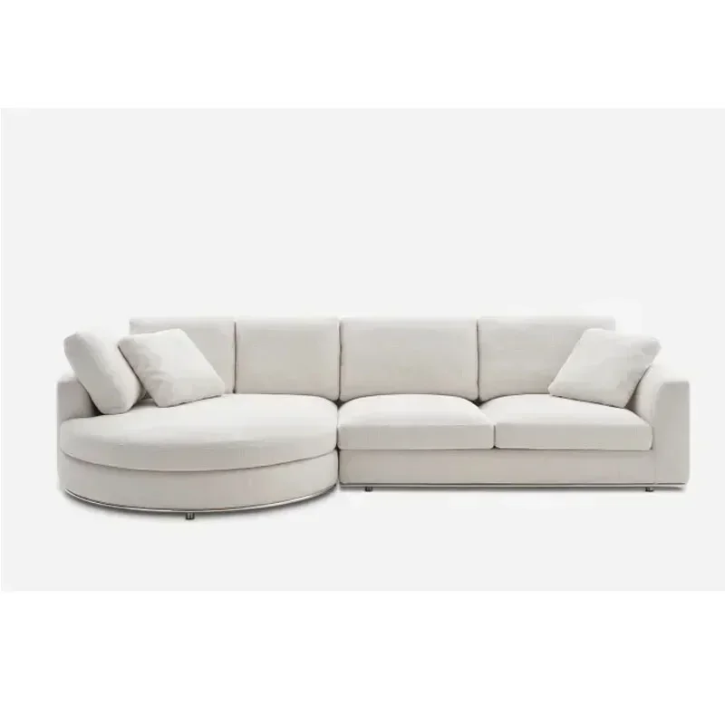 

Indoor sofa set furniture high quality home round chaise sectional sofa leisure relax living room sofa