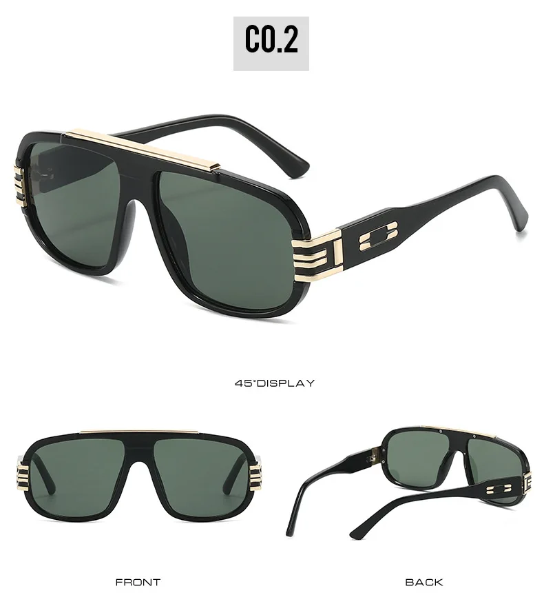 2025 Vintage-Sonnenbrille für Damen, großer Rahmen, Piloten-Punk-Sonnenschutz, Schattierungen, Herren, Strand, Reisen, lässig, Uv400-Sonnenbrille – Detail 8