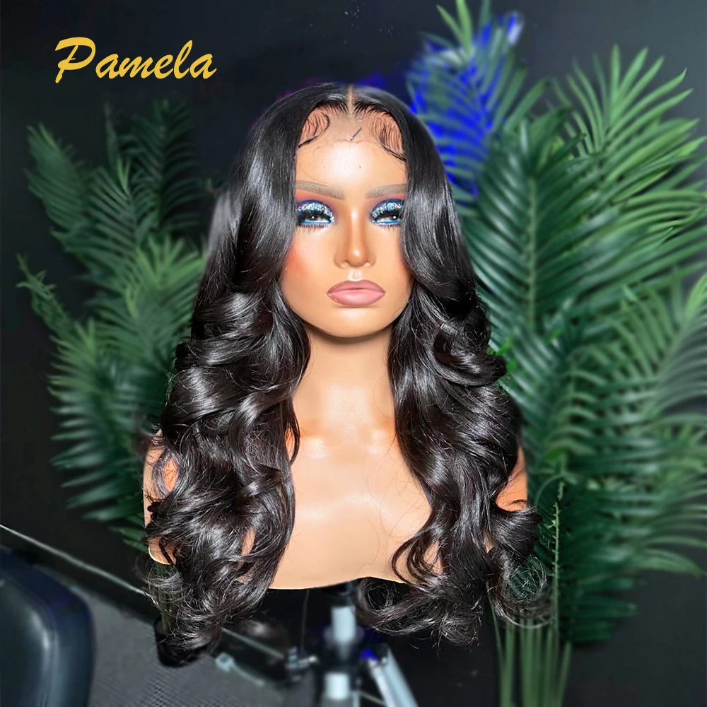 

250% High Density 4X4 9X6 Transparent Lace Closure Glueless Human Hair Wig Loose Wave Bouncy Women's natural Wigs Ready To Wear