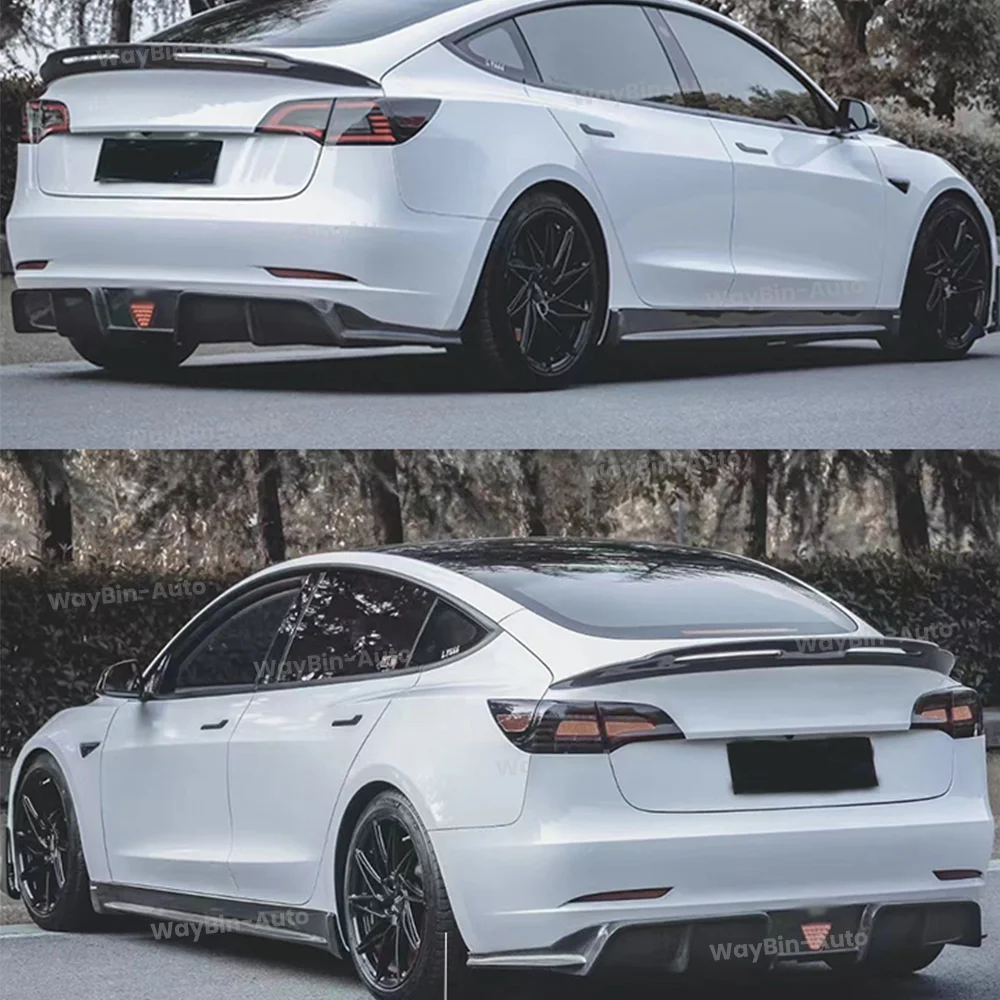 Tesla Rear Spoiler For Model Y 2020-2024 ABS CWST Rear Trunk Wing Black Carbon Modification Model 3 + Auto 2024 Accessories