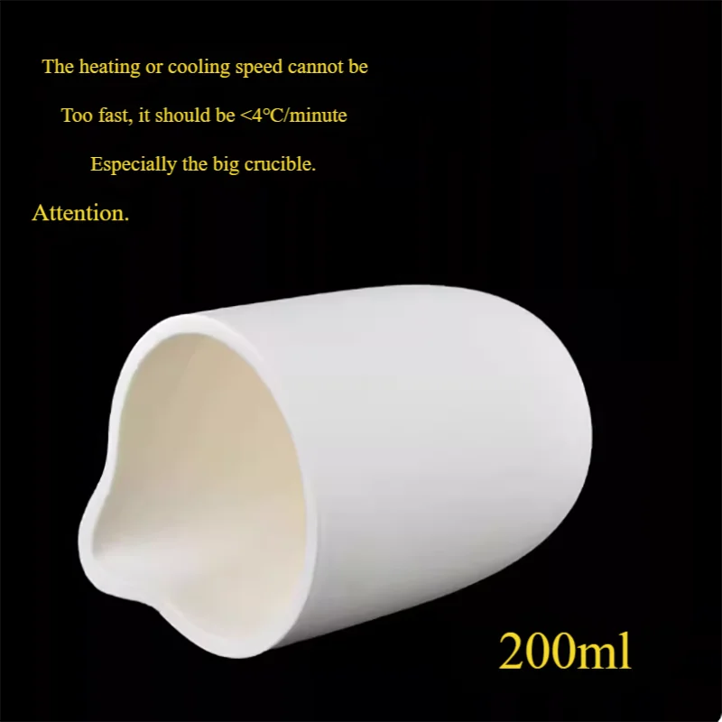 200ml corundum crucible arc with nozzle 99% alumina high temperature resistance 1600 degrees for scientific research