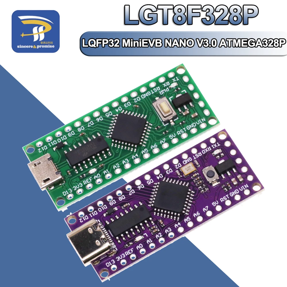 LGT8F328P-LQFP32 MiniEVB TYPE-C MICRO USB Compatible With ATMEGA328 Nano V3.0 LGT8F328P CH9340C / HT42B534-1 SOP16 For Arduino