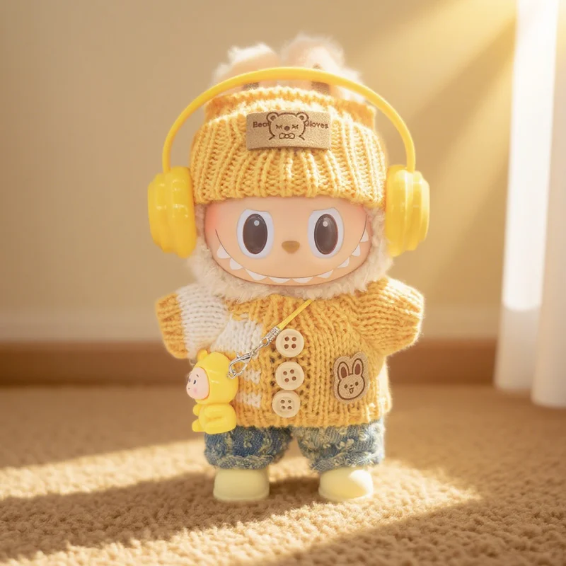 

For Labubu Clothes Front High-Energy Happy Yellow Suit Soybean Milk Duo Duo Replacement Clothes