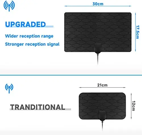เสาอากาศทีวี Interna Portatile DVB-T2 HDTV ดิจิตอล Terrestre Con Amplificatore Segnale ที่มีประสิทธิภาพเสาอากาศ Adesiva Supporta 4K 1080P