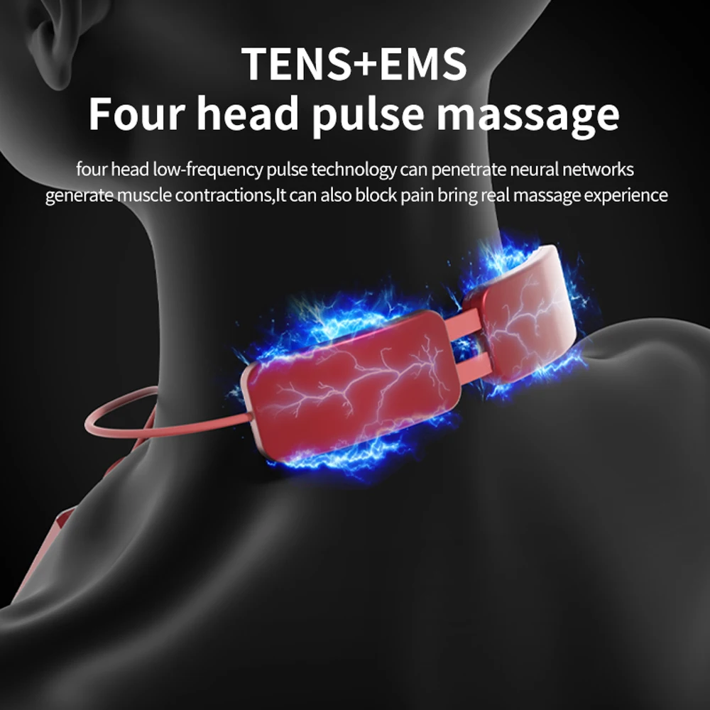 

Mini Smart Neck Shoulder Massager EMS Cervical Spine Muscle Relaxer 19 Intensity Levels Portable Hot Compress Pain Relief