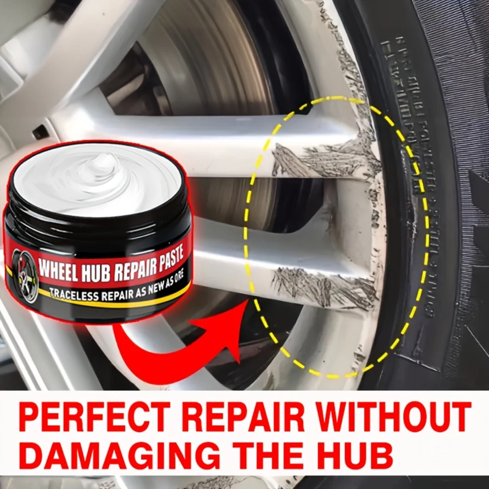 JOKJOK Wheel Hub Repair Kit - Scratch Remover & Oxidation Polish Cream, Non-Damaging Formula for Alloy Wheels, Easy Application,