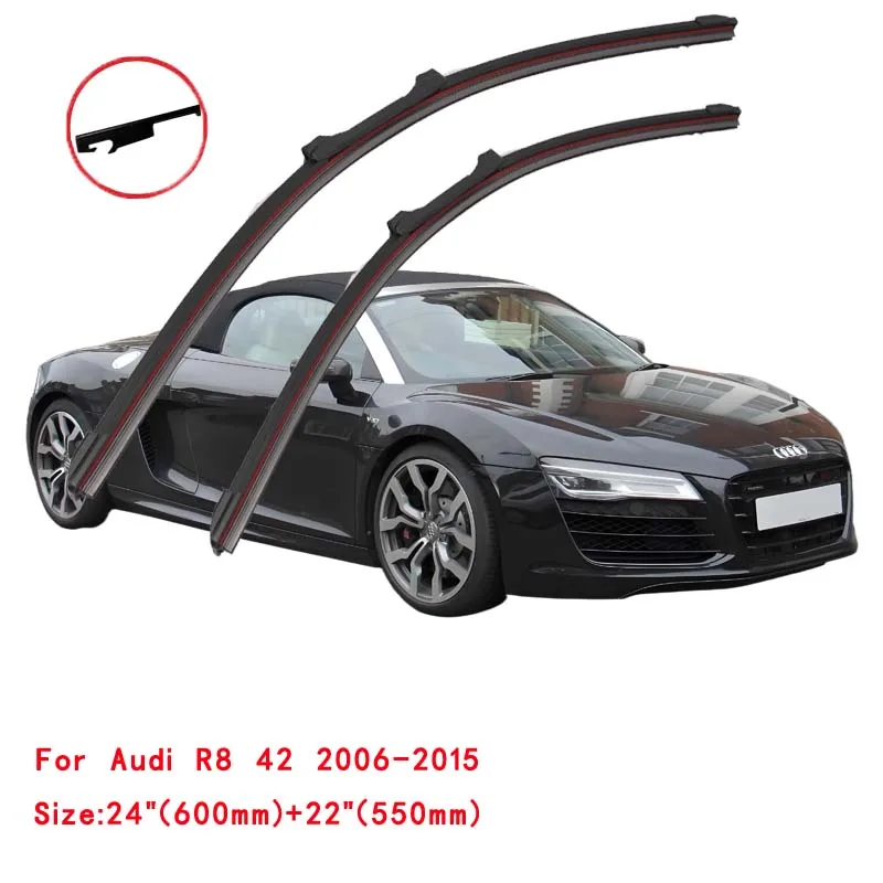For Audi R8 422 423 427 429 4S3 4S9 4SP 4SR Coupe 2007 2008 2010 2012 2015 2016 2018 2019 2020 2022 Double Rubber Wiper Blades