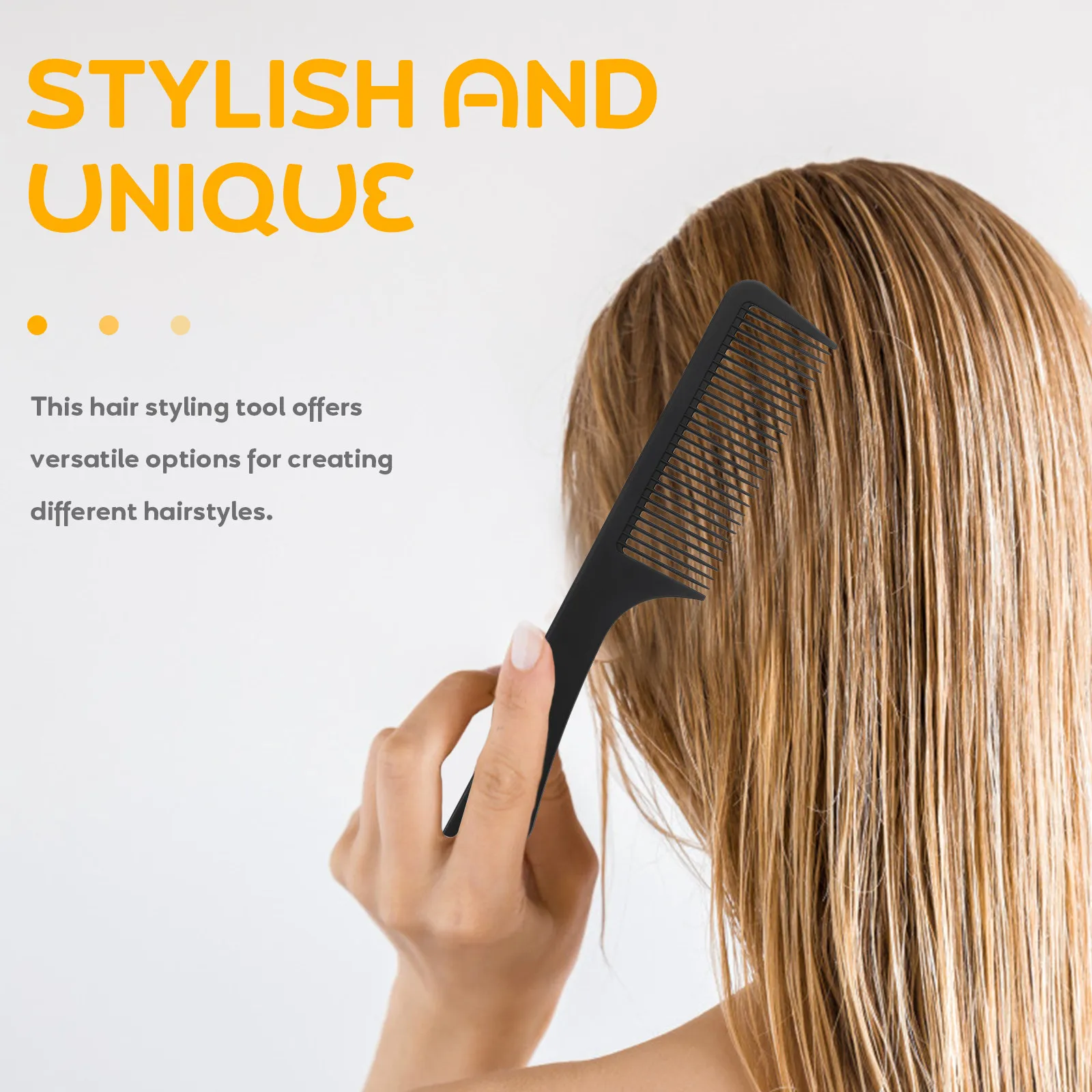 

1Set Anti-Static Hair Comb Set Includes Fine Tooth Wide Tooth Pointed Tail Comb for Knot-Free Detangling Curly Straight Hair