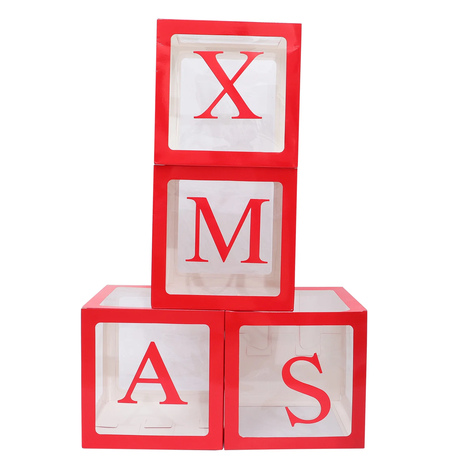 

1Set Xmas Balloon Boxes Christmas Party Supplies Cardboard PVC Storage Balloon Case Photo Props Christmas Party Supplies