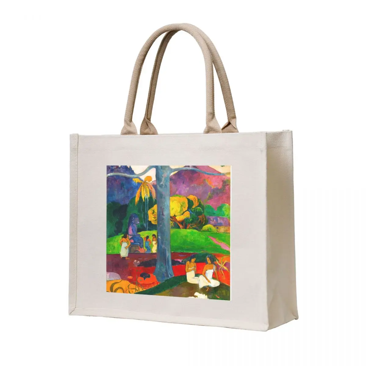 

HD PAUL GAUGUIN - Mata Mua (Once Upon a Time) (1892) Tote Bag foldable reusable bag reusable shopping bag shoping Gift
