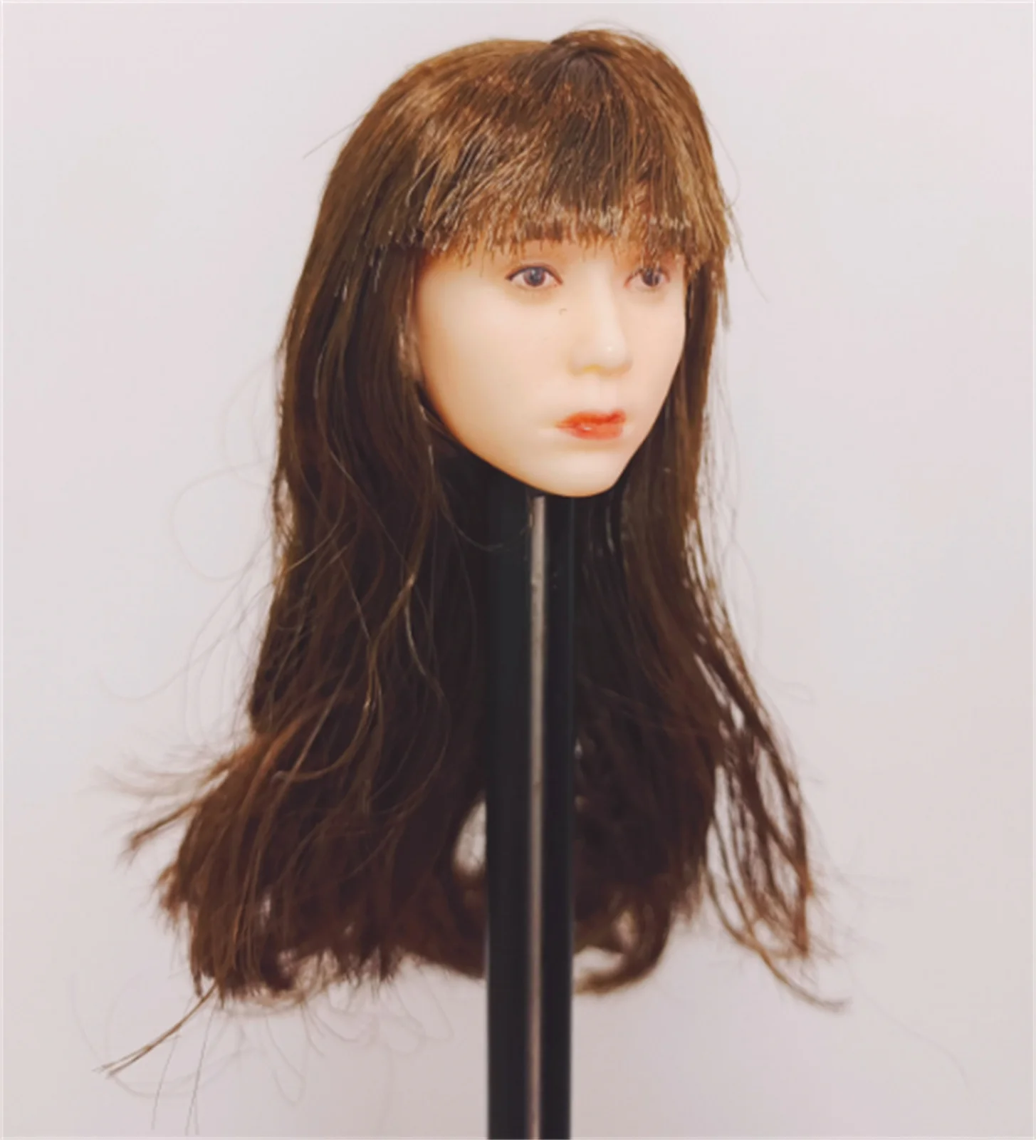 

Скульптура головы Азия, певица, звезда, женские каштановые волосы, солдат, масштаб 1/6, выражение для 12-дюймовой фигурки Phicen Tbleague, игрушки