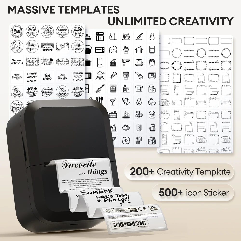 Marklife X2 طابعة حرارية صغيرة محمولة طابعة ملصقات لاصقة سماعة لاسلكية تعمل بالبلوتوث مماثلة ماكينة وضع العلامات B21 B1 بدون حبر #4