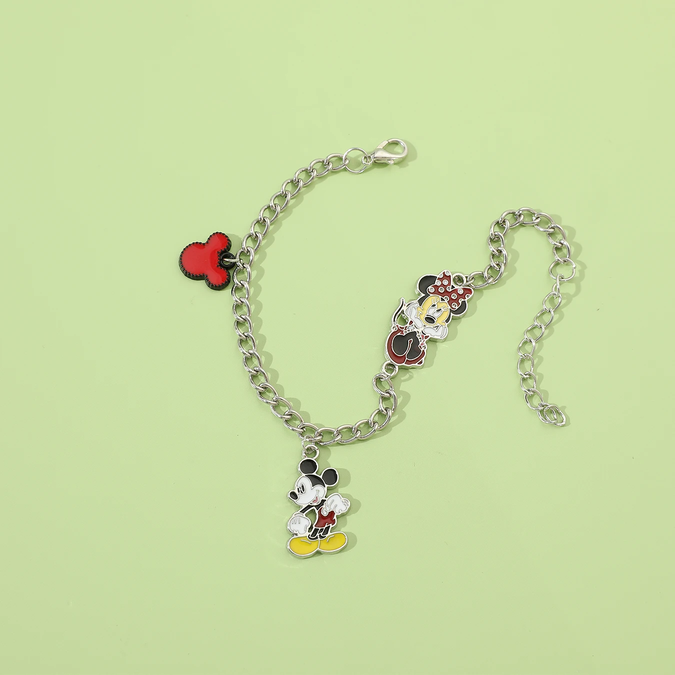 1 Disney series fashion new product simple cool Mickey Mouse Mickey Minnie element pendant versatile bracelet