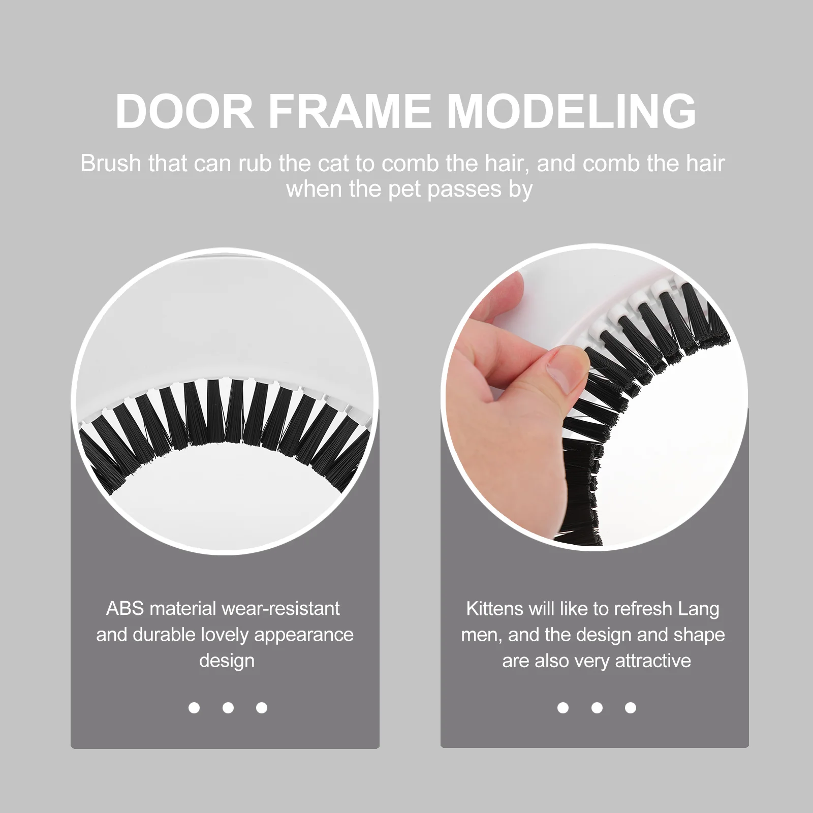 

1 set 1 Set Plastic Cat Brush Design Entrance For Sturdy Abs Pet Interior Door Frame Durable Pet Supply Grooming Cat