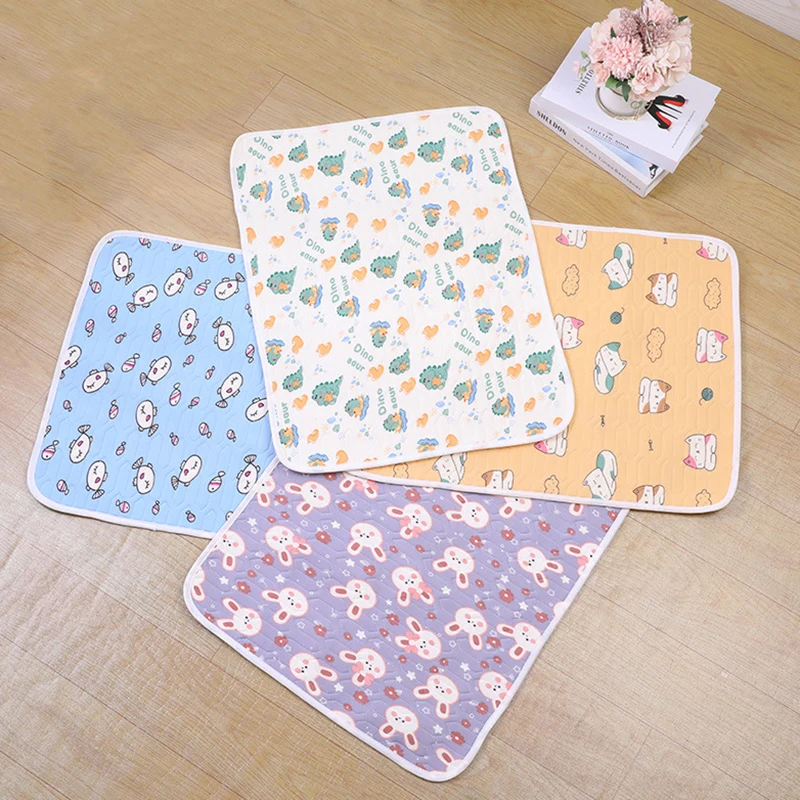 Almohadilla lavable para mascotas, almohadilla de entrenamiento impermeable, transpirable, fácil de limpiar, con dibujos de conejos, hámster, para el hogar