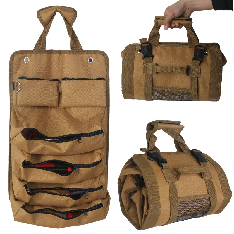 

Electrical Toolkit, Portable Multifunctional Portable Car Wear Reel Canvas Hardware Maintenance Tool Storage