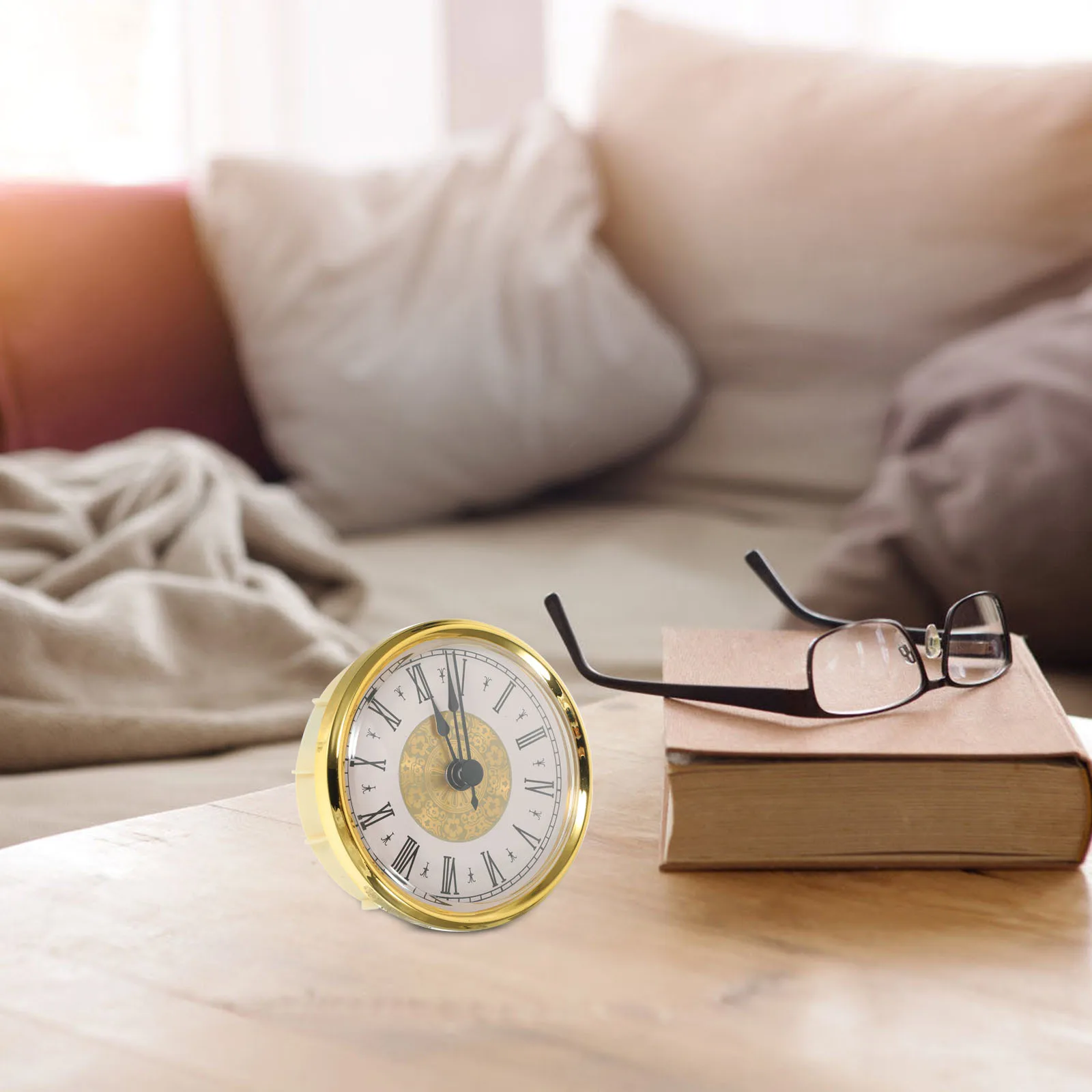 

Metal Quartz Clock Insert Round Silent Clock Head Insert DIY Craft Repair Replacement Accessory Miniature Clocks for Crafts