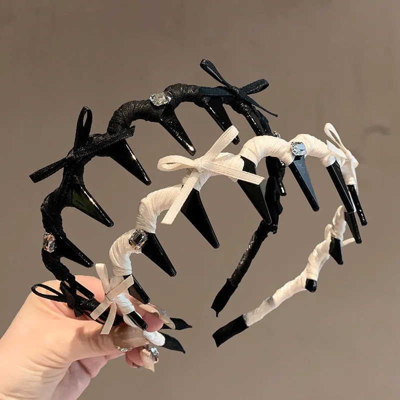 

Elegant Ballet Bow Hairband Non Slip Teeth Headband High Crown Top Hair Accessory for Women