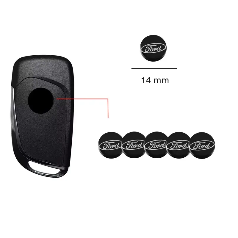 1/5/10Pcs 21MM Car Remote Key Sticker Aluminum Emblem Decoration Decal For Ford Focus 2 3 Mondeo Kuga Fiesta MK7 Escort Edge C-M