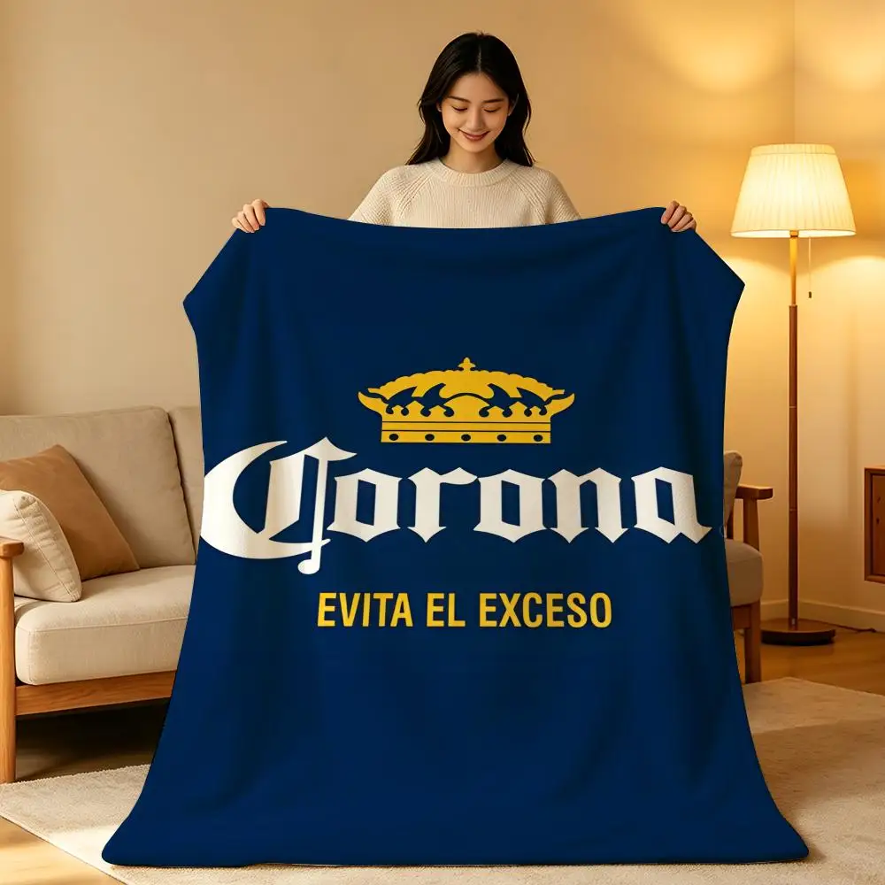 Drink C-Corona Throw hot High-Density Short Plush Blanket Soft Skin-Friendly for Sofa Nap Air-Conditioned Room