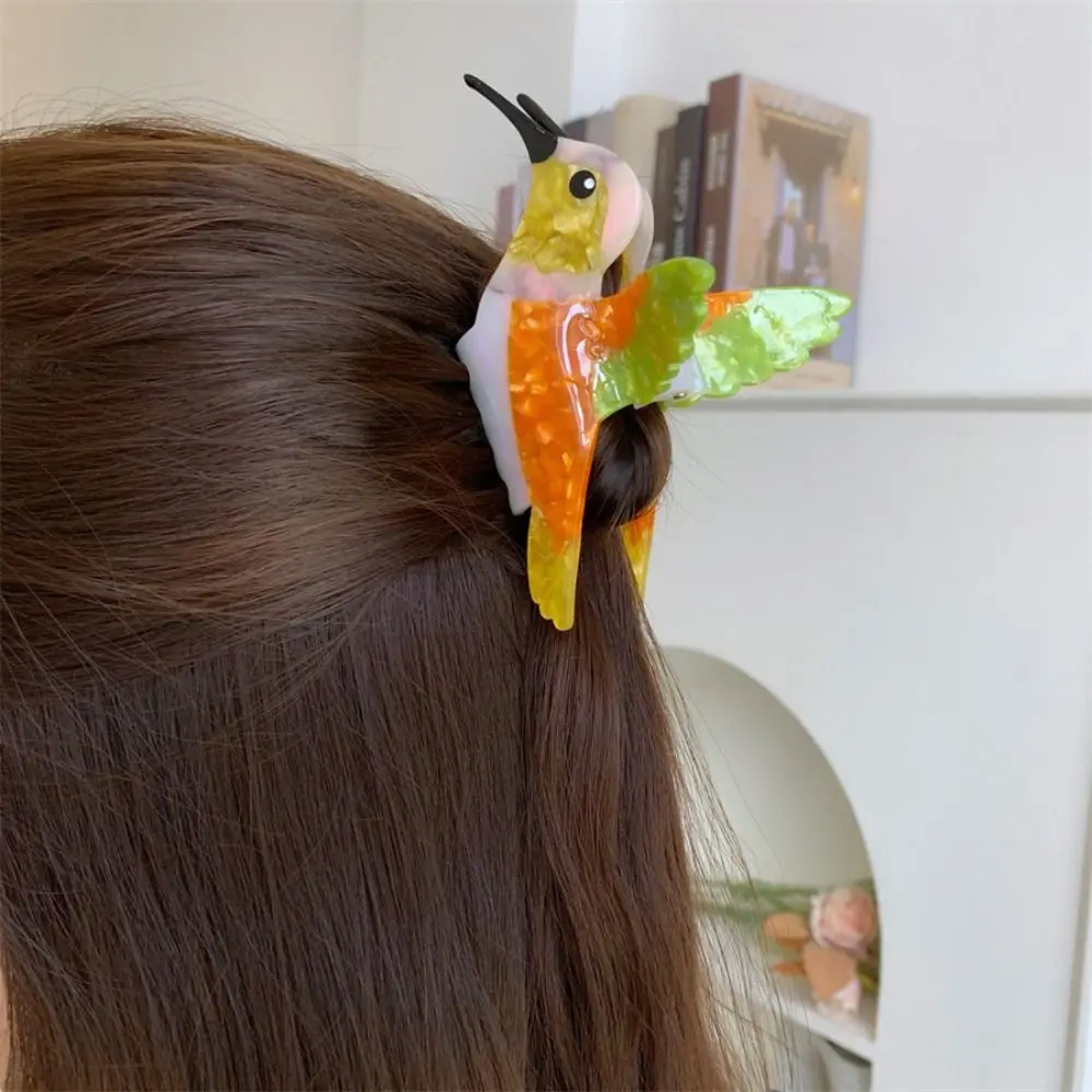 

Personalized Cute Acetic Acid Hair Claw Hummingbird Grasp Bird Hair Clip Parrot Woodpecker Cartoon Animal Shark Clip Daily