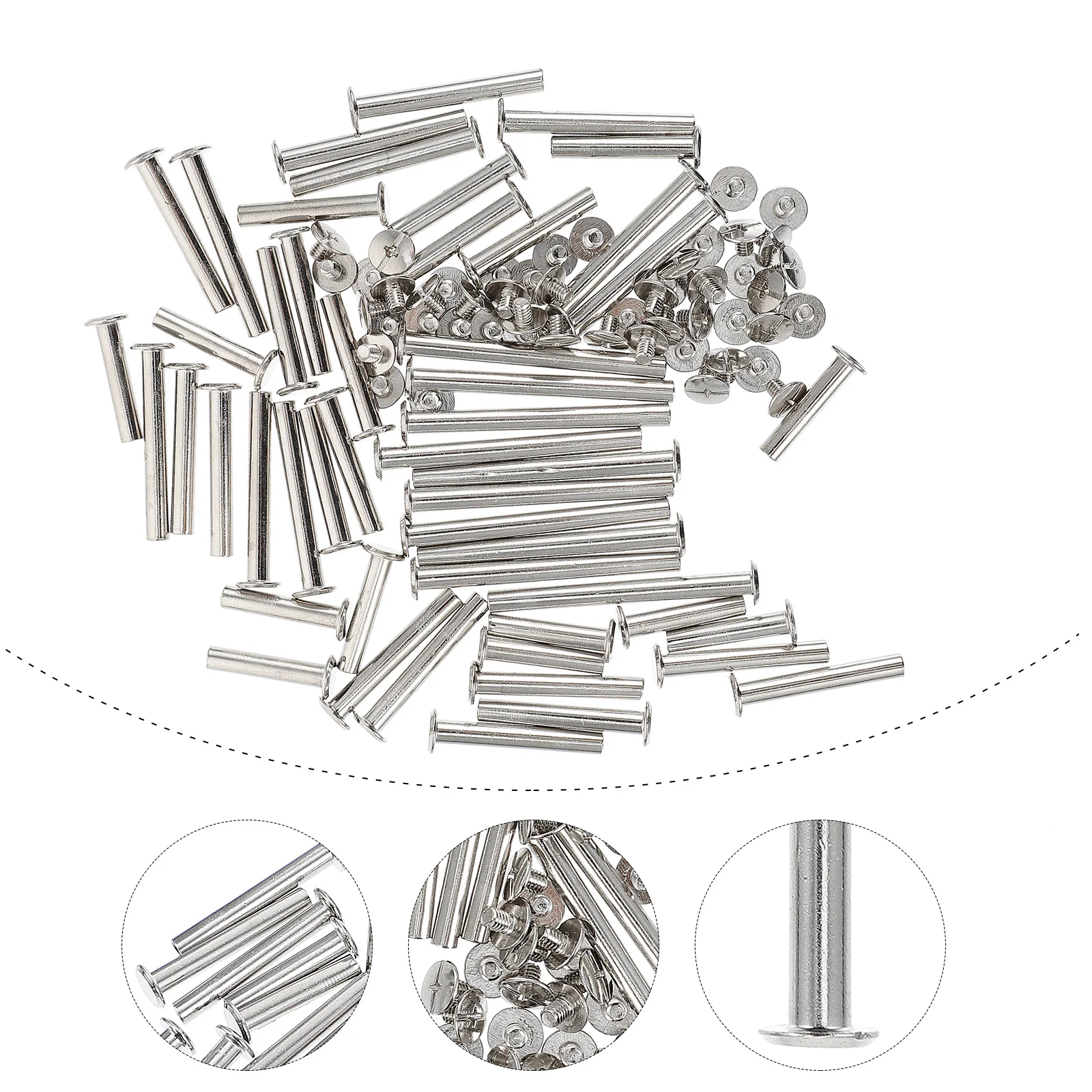 50 set Binding Screw Posts For Diy Scrapbook Craft Photo Albums Calendar Metal Fasteners Rust Resistant