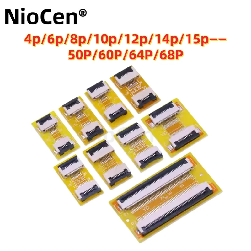 

（1pcs）FPC extension board, flexible ribbon cable adapter board, 0.5mm screen cable, 4/5/6/8/9/10/20/24/30/34/36/40P/68P