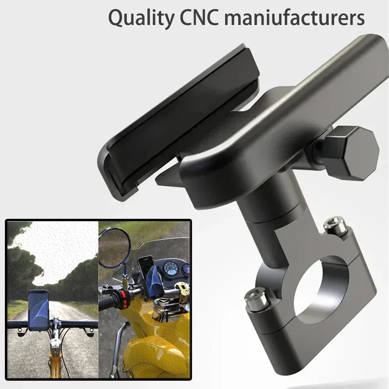 Motorrad- und Fahrrad-Handyhalterung aus Aluminiumlegierung, GPS-Halterung, Montageclip, Multispezifikations-Handy-Lenkerhalterung ﻿